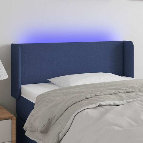 vidaXL Cabecero con LED de tela azul 83x16x78/88 cm (1/5)