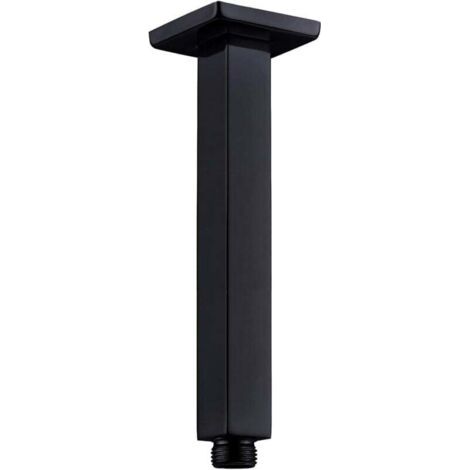 Bras de Douche Noir,Bras de Douche Mural 20 cm Rallonge Douche Carré en Acier Inoxydable Bras de Douche Noir D'extension pour Tete De Douche Pluie,Finition En Peinture Noire