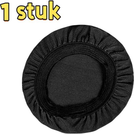 Housse anti poussière pour casque audio en tissu élastique lavable 10 x 10 cm pour casque supra auriculaire noire (1/5)