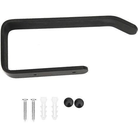 Handtuchhalter aus Aluminium, Toilettenpapierhalter, Wandaufbewahrung für Badezimmerpapierrollen, 4176641, Schwarz