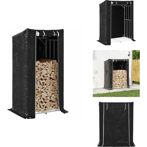Portant de bois de chauffage et housse de pluie acier galvanisé - Support De Bois De Chauffage - Supports De Bois De Chauffage - Stockage De Bûches - Porte-bûches (1/5)