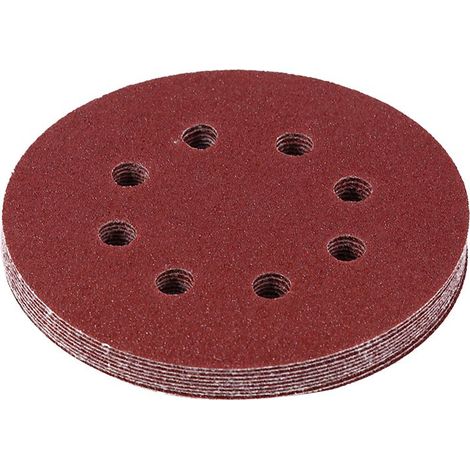 Disque de Ponçage en Papier pour Ponceuse, Tampon de Polissage pour Pierre, Marbre, Granit, 125 Mm, Rond, 8 Trous (80). (1/3)