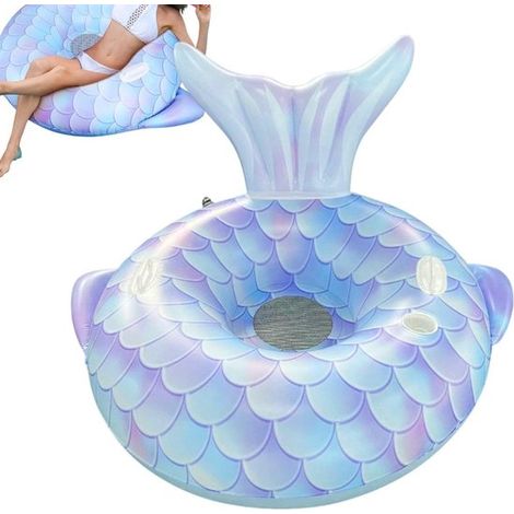Aufblasbarer Schwimmstuhl Floß Wasserstuhl Entspanntes Schwimmen Mit Getränkehalter 110 x 110 x 30 cm Mehrfarbig (1/5)