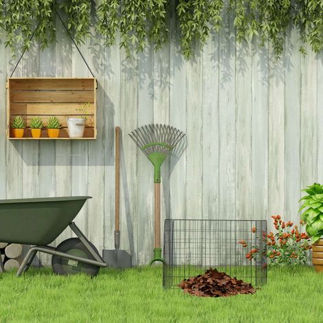 Kompostbehalter aus stahl 2er set - hohes fassungsvermogen fur gartenabfalle
