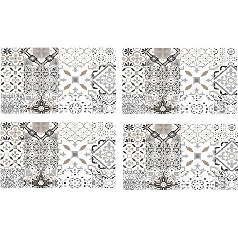 Lot de 4 sets de table opaque - L 44 cm x l 28,5 cm - Taormina - Gris - Livraison gratuite (1/2)