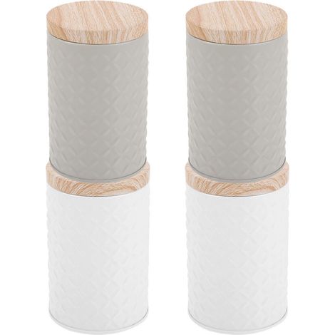 Boîtes à friandises de Noël en fer, boîtes à biscuits compatibles avec le rangement, lot de 4 (1/5)