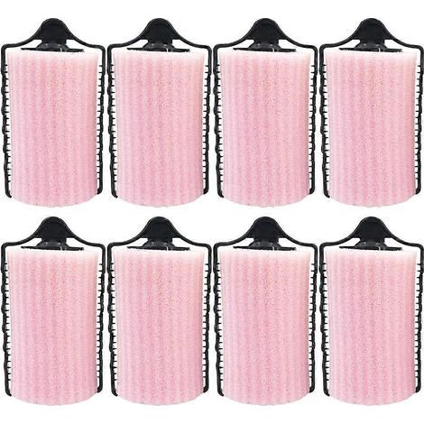 Set mit 8 selbstklebenden Schwamm-Haarwicklern, Styling-Werkzeuge für den Heimgebrauch – 7,7 x 4,3 cm – Rosa (1/4)