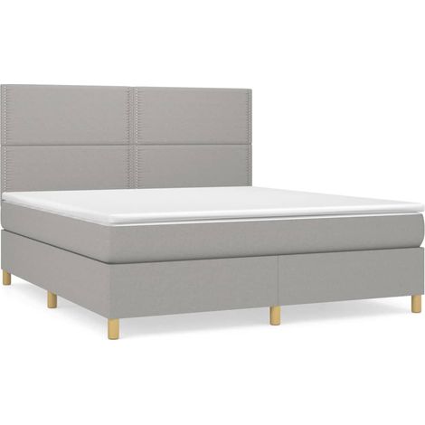 Maison Exclusive - Boxspringbett mit Matratze Hellgrau 180x200 cm