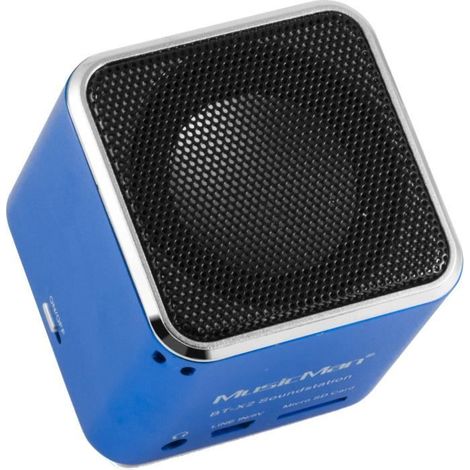 MUSICMAN BT-X2 Mini Altavoz Bluetooth con Transmisión Inalámbrica de Audio Azul
