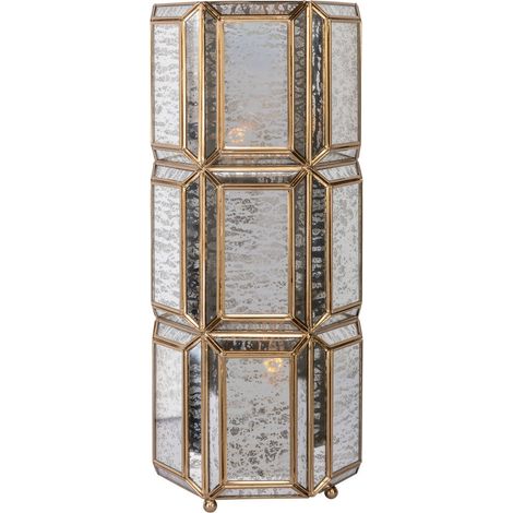 Lampe à poser en verre effet laiton antique - laiton antique et verre vieilli (1/3)