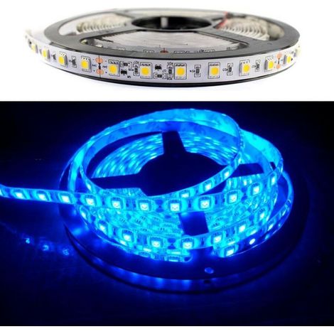 Striscia Led Luce Blu 5050 Smd Strip 5mt Illuminazione Auto Casa Bar Negozio (1/2)