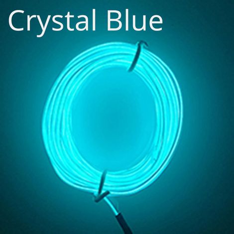 (Clé USB 2 m - Bleu cristal) Lampe d'ambiance intérieure de voiture, éclairage de porte, bande LED, câble, tube, USB, néon pour plaque allume-cigare, éclairage pour véhicule 12 V (1/4)