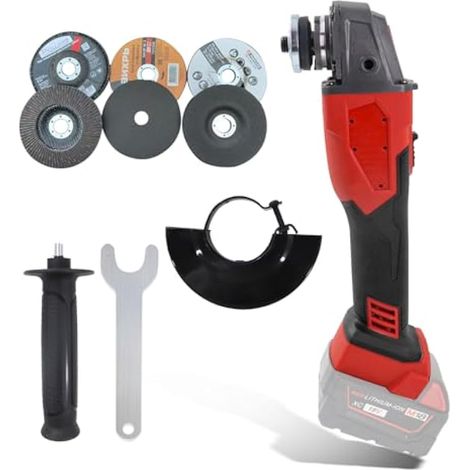 Meuleuse d'angle sans fil pour Milwaukee 18 V, 12000 tr/min, 125 mm, outil de meulage sans balais arbre M14 5/8"-11 pour coupe meulage polissage (1/5)