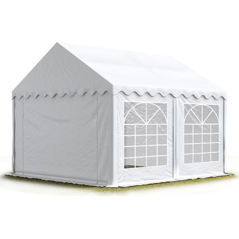 TOOLPORT Carpa para fiestas carpa de fiesta 3x4 m - ignífugo carpa de pabellón de jardín lona PVC 700 N en blanco impermeable