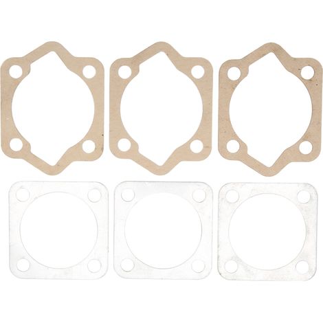 6-teiliger Zylinderkopfdichtungssatz und Zylinderfußdichtungssatz aus Aluminium mit Papierdichtungen für 2-Takt-Motorräder mit 66 cm³ und 80 cm³ Hubraum (1/5)