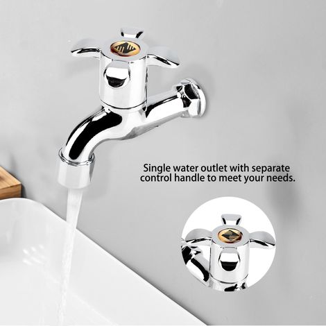 Wasserhahn für Waschmaschine und Waschbecken aus Kunststoff mit einem Auslauf und Griff Nr. 4 (1/5)