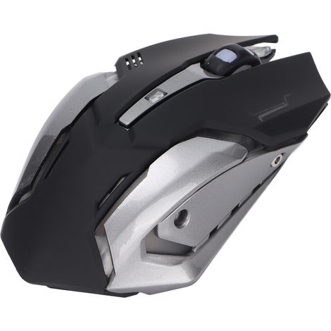 Souris USB sans fil à 6 boutons avec récepteur, 7 couleurs d'éclairage respirant, 3 niveaux de DPI réglables, double mode et récepteur pour ordinateur.