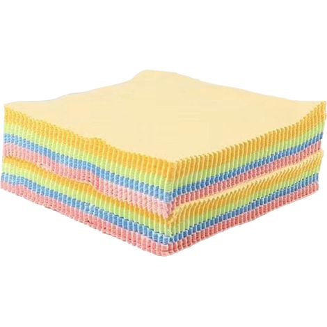100 dicke Mikrofasertücher zur Brillenreinigung, 13 x 13 cm, mehrfarbig (1/5)