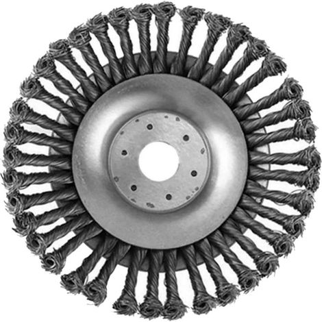 Brosse de désherbage professionnelle pour joints, débroussailleuses et coupe-bordures, fil d'acier tressé, argenté, moderne, 150 mm (6 pouces), tête de coupe-bordures (1/4)