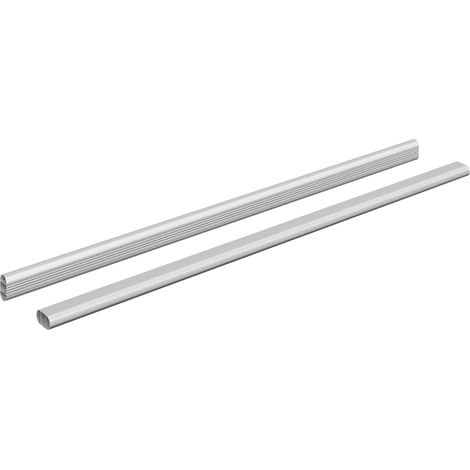 Tige de placard 2 pcs Argenté 764 x 15 x 29 mm