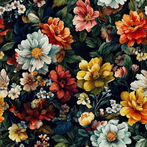 Outdoor dekostoffe oxford - Motiv Bunte Blumen DX18056 (1/5)