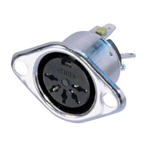 Connecteur rond DIN embase femelle, contacts droits Rean AV NYS325 Nombre de pôles: 5 argent 1 pc(s) D24652 (1/2)
