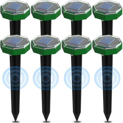 Taupe Ultrason Solaire 8 pièces,Anti Taupe Ultrason Solaire avec IP65 Imperméable,À Utiliser à l'extérieur ou dans Le Jardin pour repousser Les Taupes et Les spermophiles (1/5)
