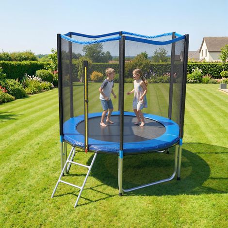 Trampolin 244 cm, Sicherheitsnetz inklusive, Zugangsleiter.
