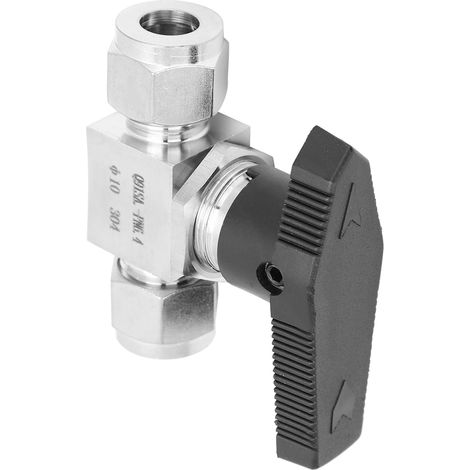 Vanne à aiguille 2 voies en acier inoxydable 304 pour régulation de débit eau, gaz, huile haute pression SS‑44S6Ф10 (1/5)