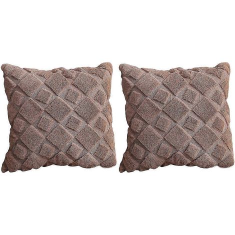 Peluche Oreiller Ins Nordique Double Face Peluche Home Canapé Oreiller Bureau Housse de coussin B (1/5)