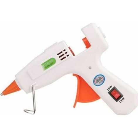 Pistola per colla a caldo, interruttore rapido, 7 mm, manuale per uso domestico (20 W, bianca)