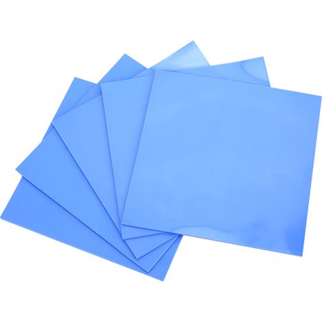 Feuille de conductivité thermique en Silicone, 5 pièces, coussin de conduction thermique CPU GPU 100x100x1,5mm (1/5)