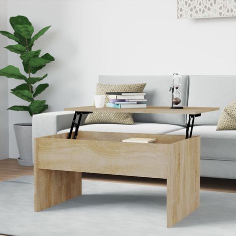 Table basse Table d’Appoint salon, style industriel Chêne sonoma 80x50,5x41,5 cm Bois d'ingénierie BV64041 (1/5)