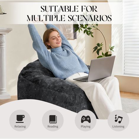 Fauteuil Poire à Dossier Haut Courbé avec Soutien Contour Intégral pour Salon Moderne (1/5)