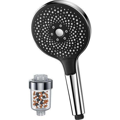 Cabezal de ducha ahorrador de agua FOREHILL con filtro - Cabezal de ducha de alta presión con 4 patrones de rociado (1/5)