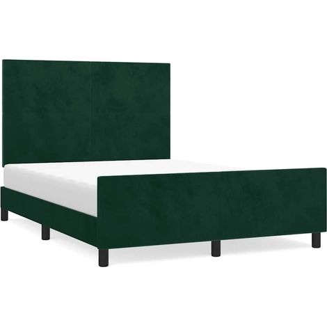Maison Exclusive - Giroletto senza Materasso Verde Scuro 140x190 cm in Velluto (1/5)