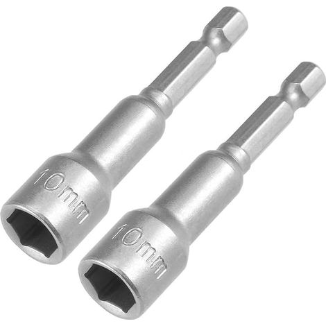 Magnetic Socket Set 2 Pcs 10mm 1/4 Inch Hex Socket Set for Drills, Socket Driver and Impact Socket Adapter (1/5)