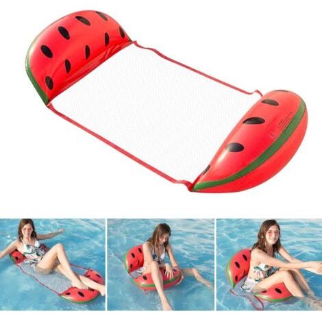 Pastèque , Hamac Flottant Gonflable lit Flottant Polyvalent hamac de Natation 4 en 1 (Selle, Chaise Longue, dériveur, hamac), buse Anti-Fuite, Plage de scellement Solide et Tapis de Piscine (1/4)
