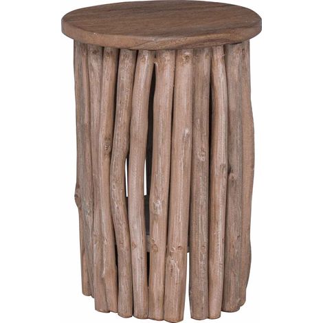 Hocker Natur 30 x 30 x 45 cm Massivholz Teak vidaXL