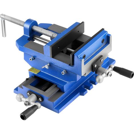 Étau à chariot transversal pour perceuse à colonne, largeur de mâchoire de 10 cm, étau d'établi à 2 axes XY, ouverture maximale des mâchoires de 9 cm, en fonte robuste, étau d'établi, pour le travail  (1/5)