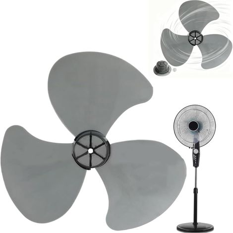 Hélice de Ventilateur 35 cm - Lot de 1 Pale en PP Noir - 3 Pales avec Cache-écrou - Circulation d'Air Silencieuse - Pour Ventilateur Intérieur et Extérieur - Diamètre 35 cm (1/5)