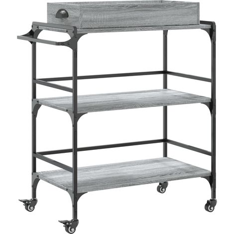 Maison Exclusive - Carrito de cocina madera ingeniería gris Sonom