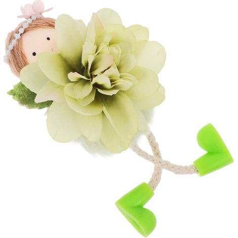 Ornement Suspendu Poupée Ange Fleur Vert en Polyester Léger et Solide pour Décoration de Fête Printanière et Bureaux Charmants (1/5)