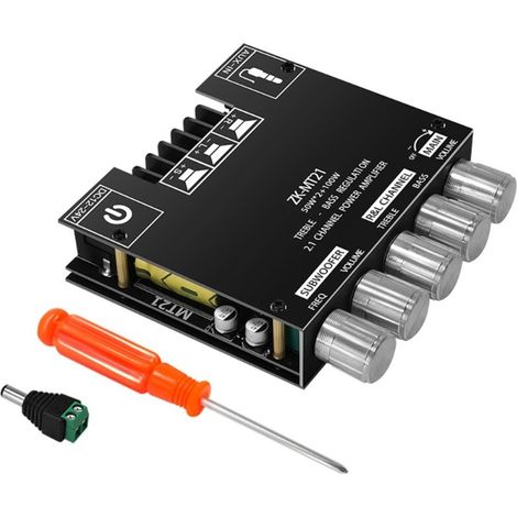Module amplificateur numérique DIY 2.1 canaux ZK-MT21 50 W x 2 + 100 W pour subwoofer