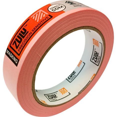 Zulu Precision Sensitive Indoor Pink Painters Masking Tape - 25mm x 50m (14 days), 1 Pack