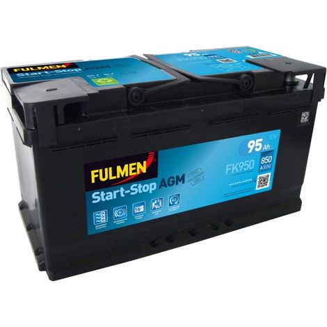 Batterie voiture AGM Start And Stop FK950 12V 95Ah 850A – Technologie sans entretien – Idéale pour démarrage rapide – Fulmen (1/5)