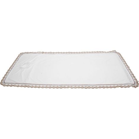 Telo di copertura professionale per lettino da massaggio, ideale per centri benessere e saloni di bellezza, con apertura – Bianco (1/5)