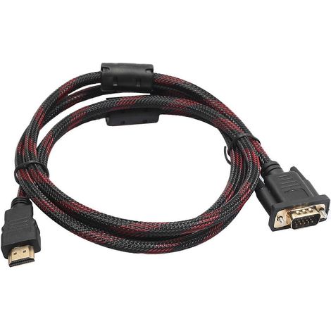 Câble adaptateur HDMI mâle vers VGA mâle 1080p, 15 broches, compatible PC, HDTV, DVD, 1,5 mètre. (1/5)