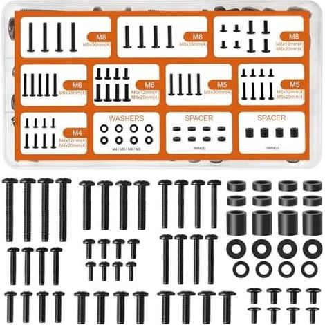 Universelles Schraubenset für TV-Wandhalterungen, M4, M5, M6, M8 und Distanzstücke für Monitorhalterungen, TV-Wandhalterungen (68) 68 - (1/5)