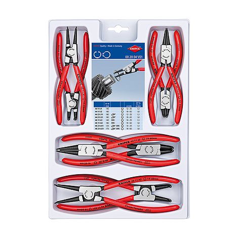 KNIPEX 00 20 04 V01 Assortimento di pinze per anelli di sicurezza 8 pezzi